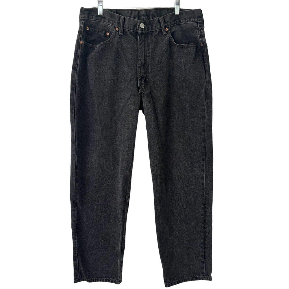 Levis Black 550 Relaxed Fit 100% Cotton Straight Leg Classic Men’s Jeans 38x32